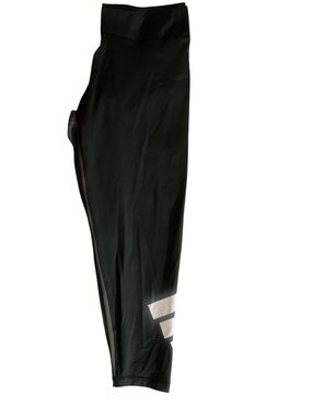 adidas Black Women's Leggings with White Stripe Accent